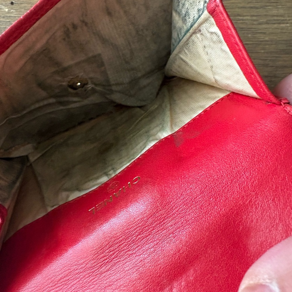 VINTAGE CHANEL WALLET Red Italy - Picture 14 of 17